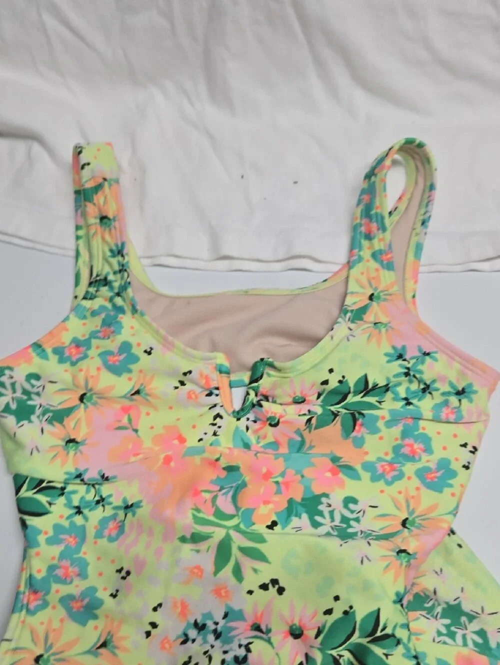 art class Neon Floral One-Piece in Lime, Teal, Pink